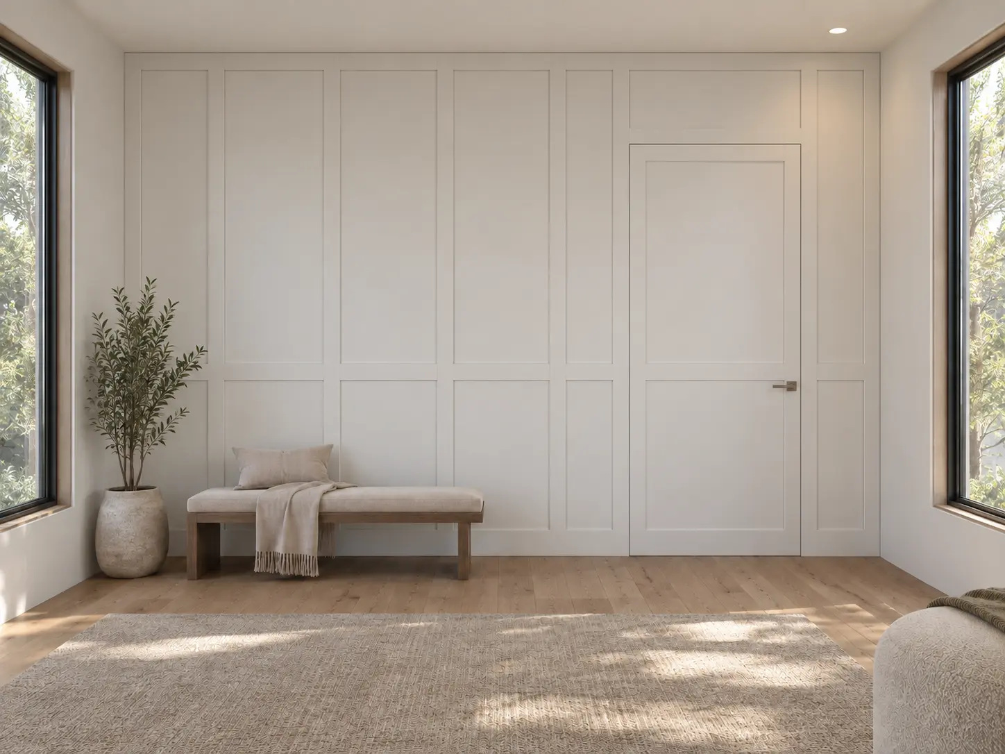 Hidden Door In Shaker Panel Wall — after design concept