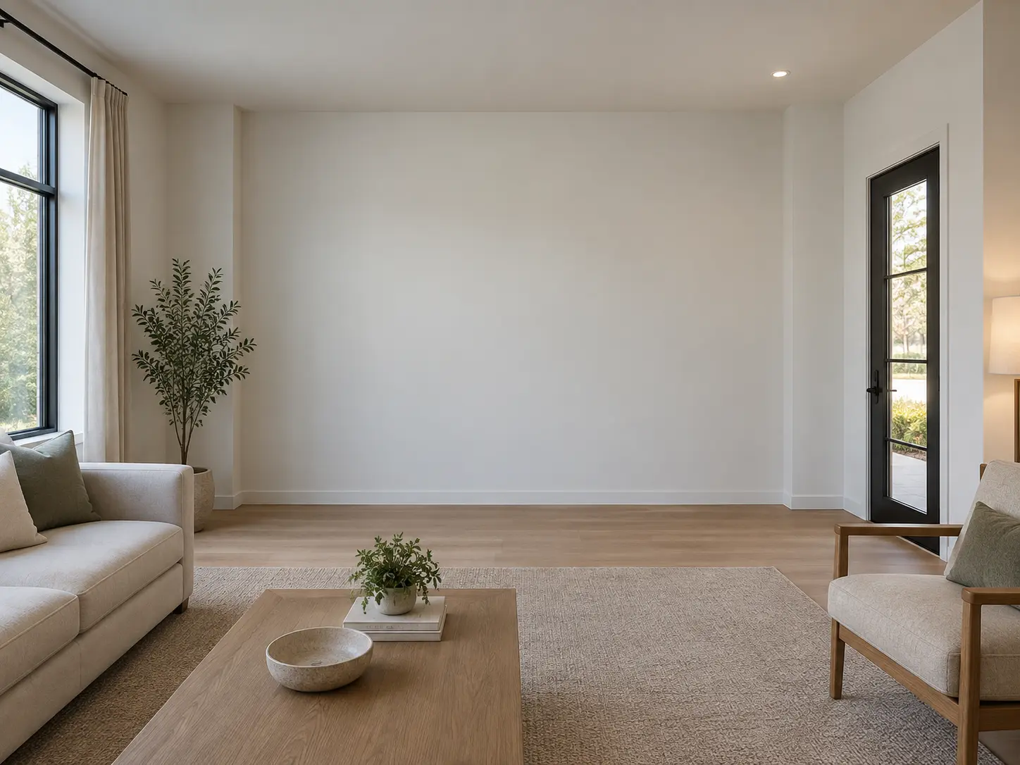 Library Wall With Base Cabinets — before design concept