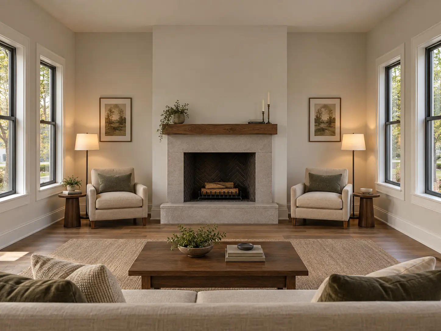 Mirrored Panel Feature Wall — before design concept