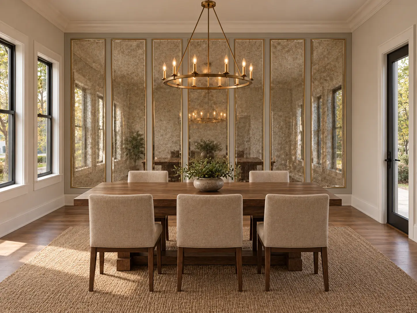 Mirrored Panel Feature Wall — after design concept