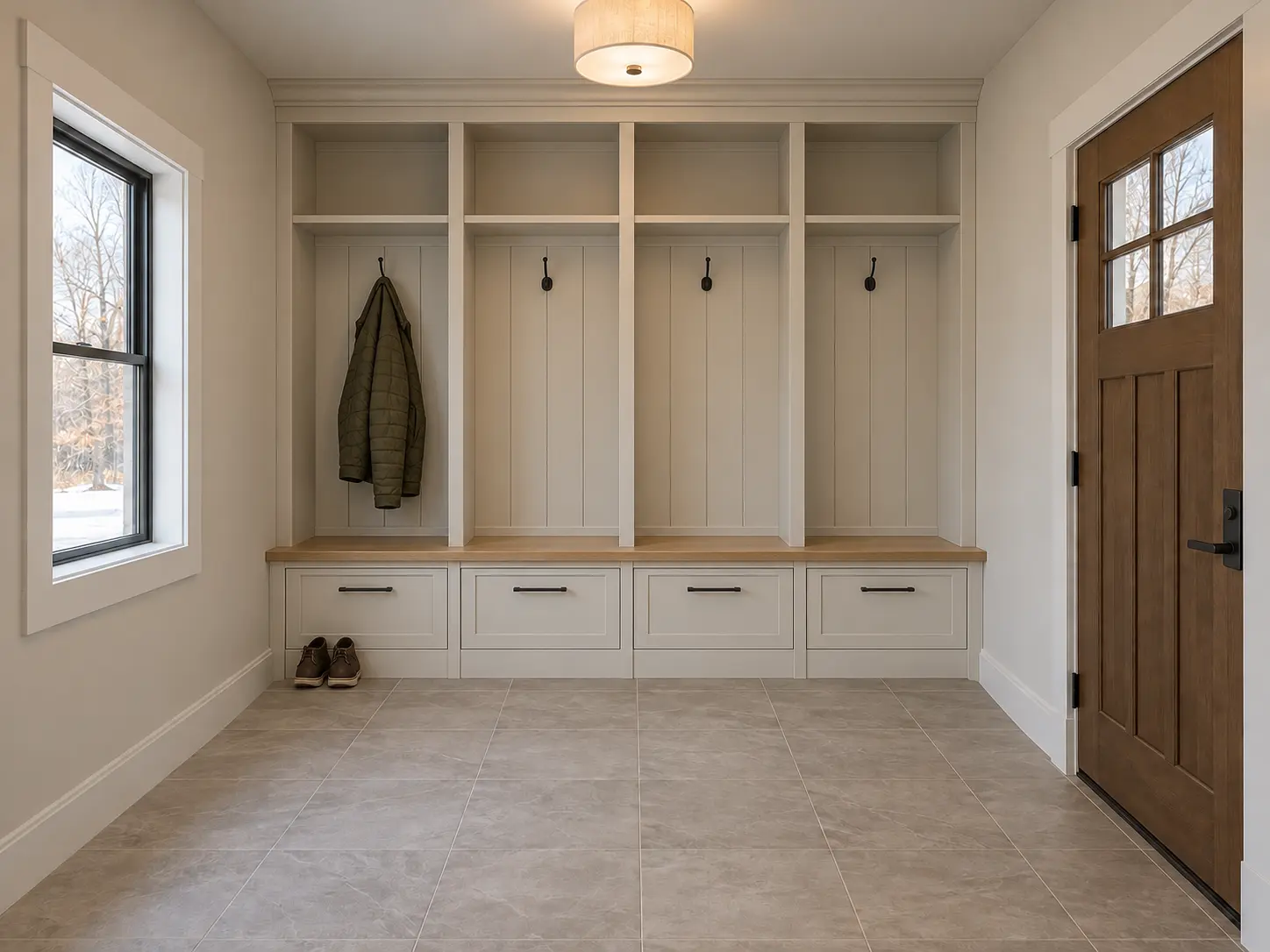 Mudroom Locker Wall — after design concept