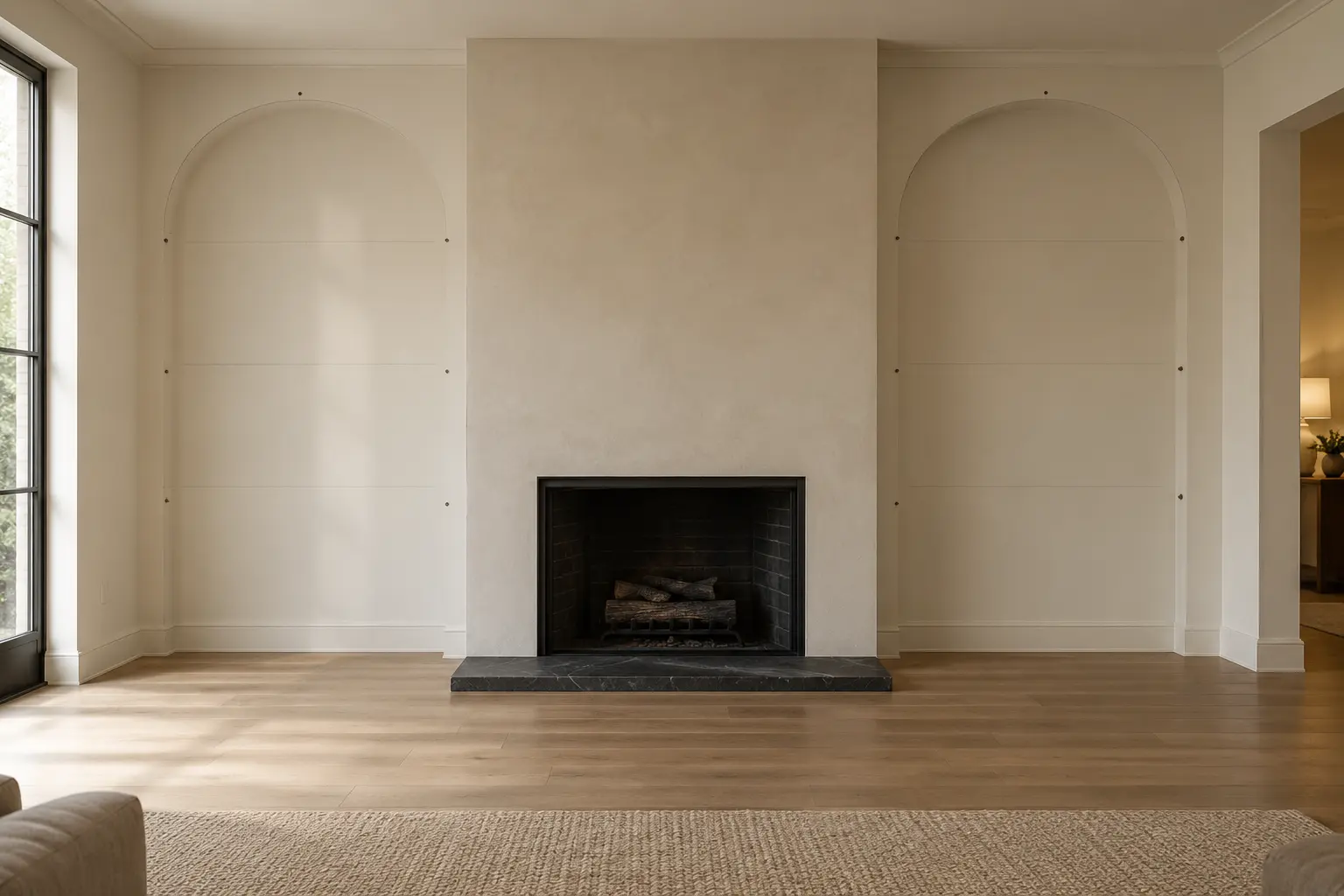 Arched Alcove Built Ins — before design concept