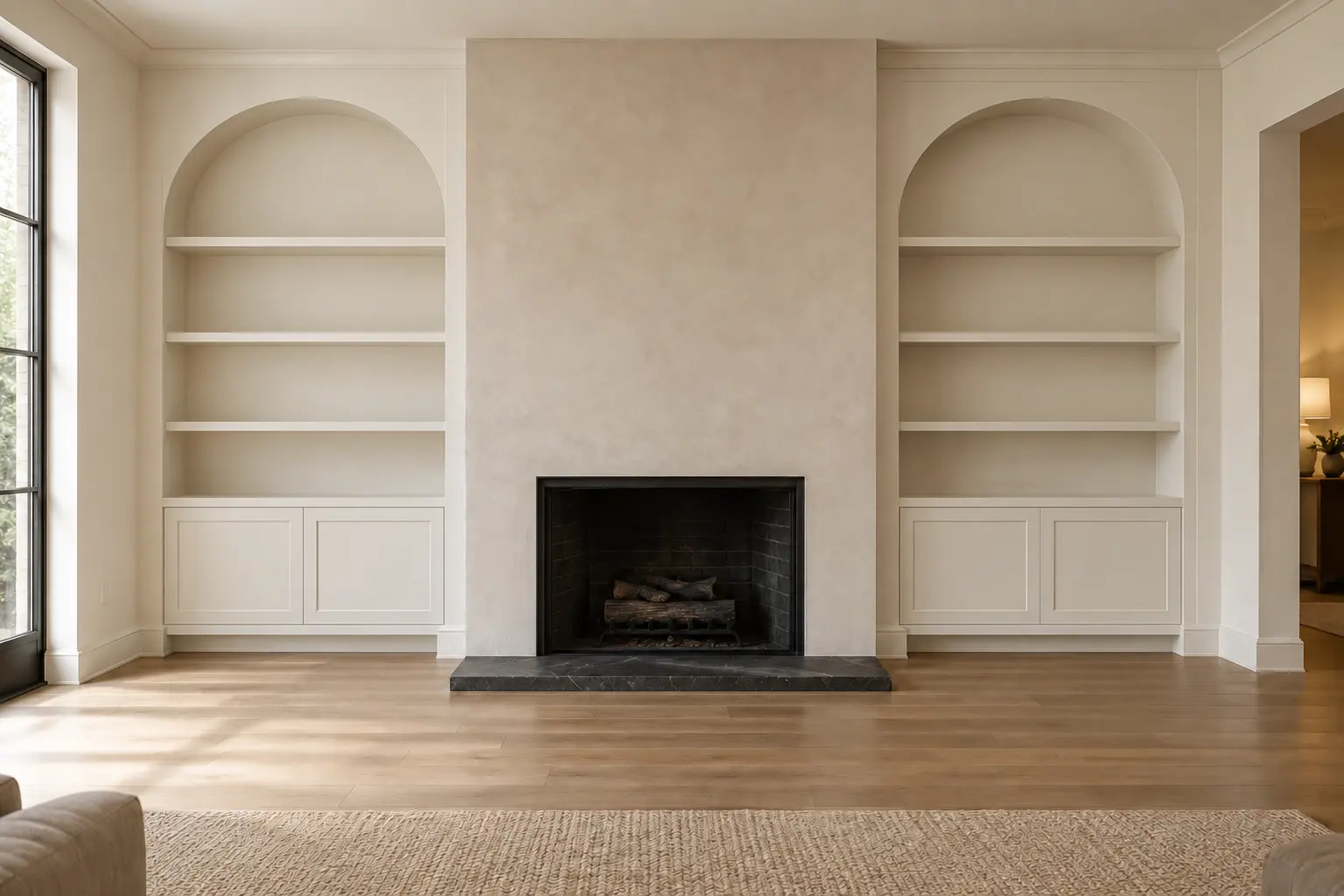 Arched Alcove Built Ins — after design concept