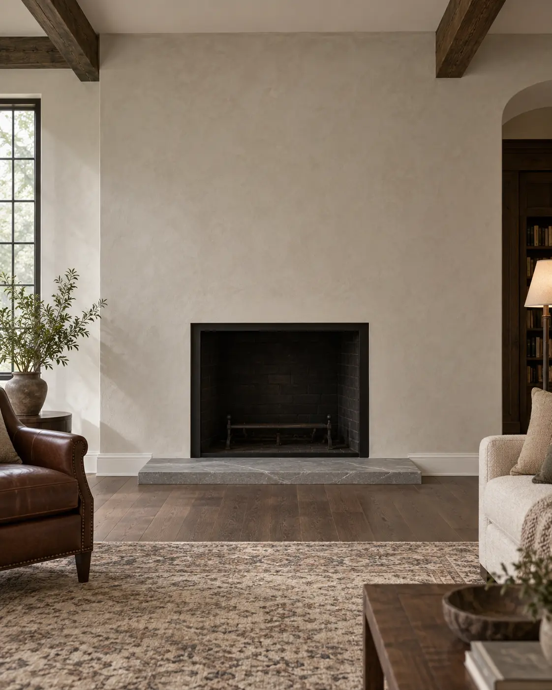 English Tudor Paneled Mantel — before design concept