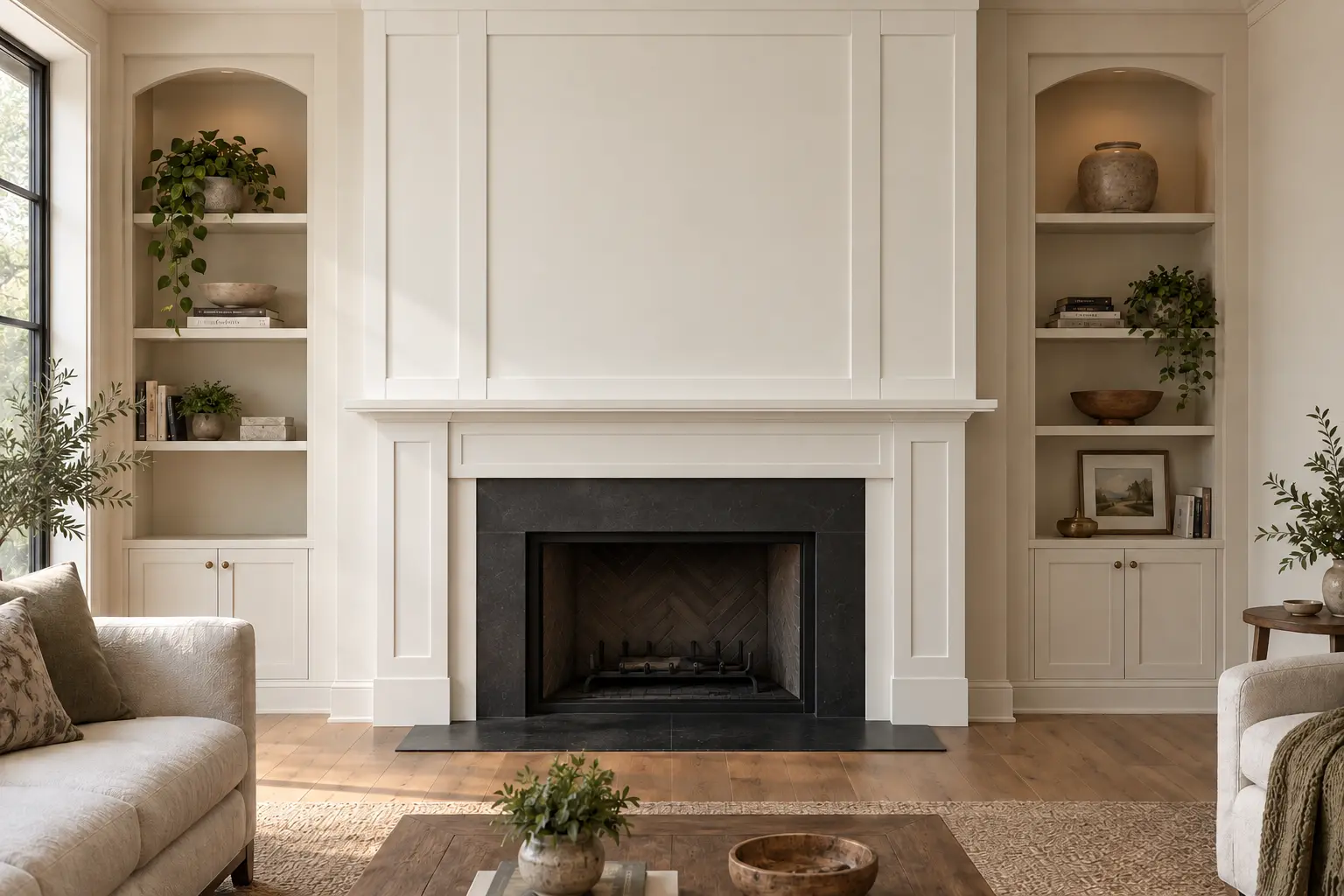 Full Height Shaker Overmantel — after design concept