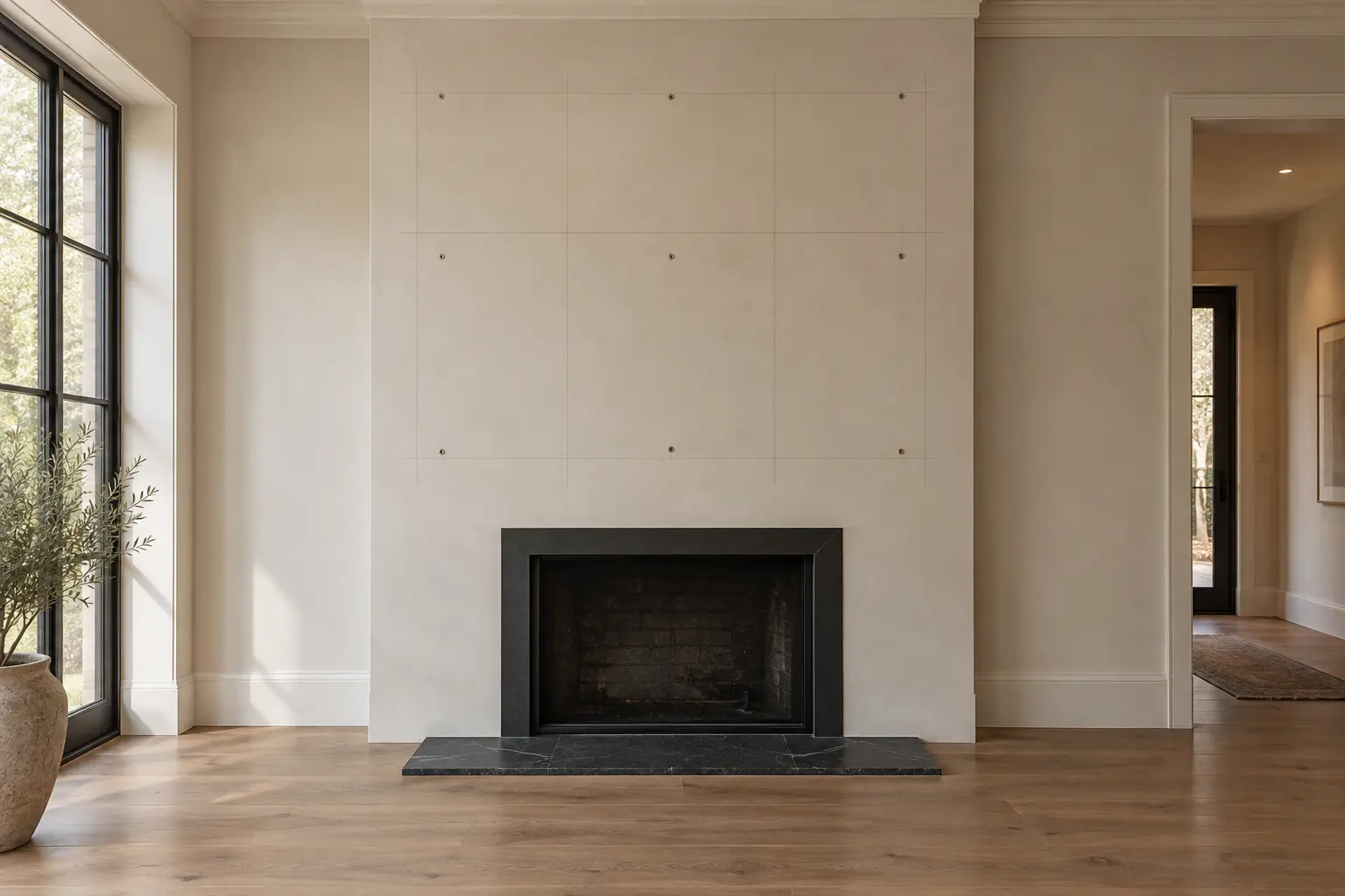 Coffered Chimney Breast — before design concept
