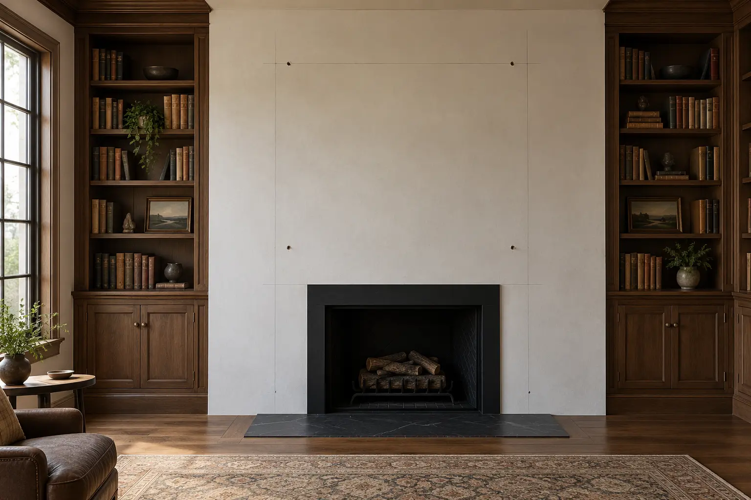 Library Paneled Overmantel — before design concept