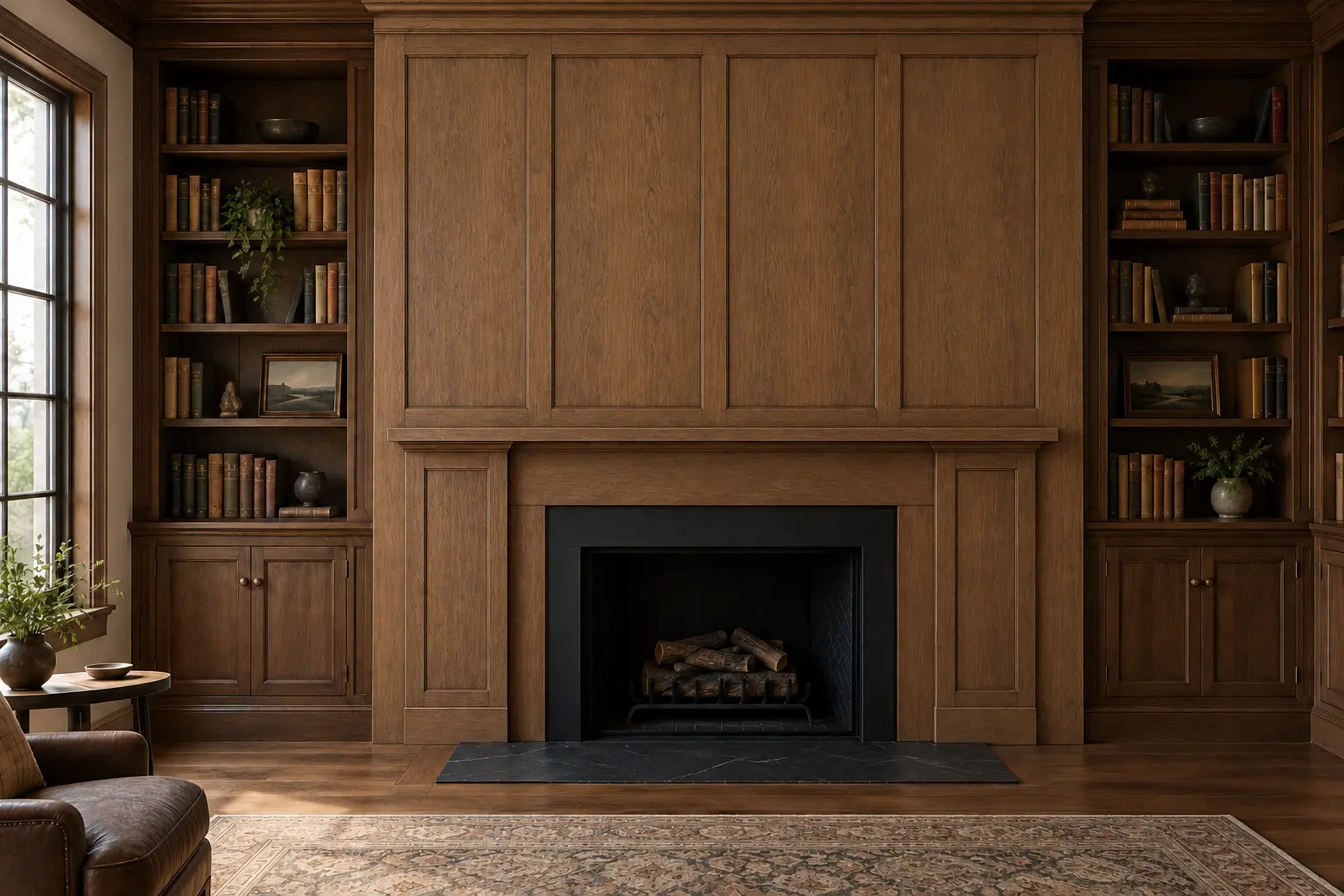 Library Paneled Overmantel — after design concept
