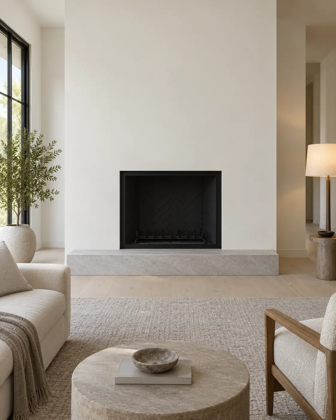 Rift Oak Waterfall Mantel — before design concept