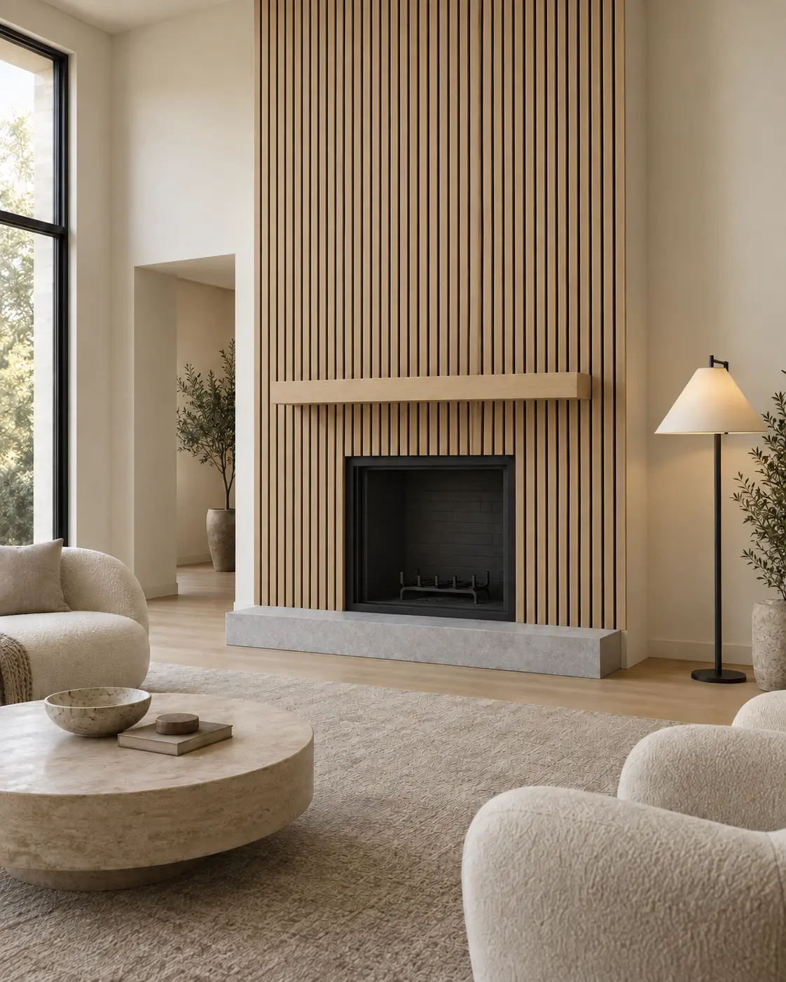 White Oak Slatted Chimney — after design concept