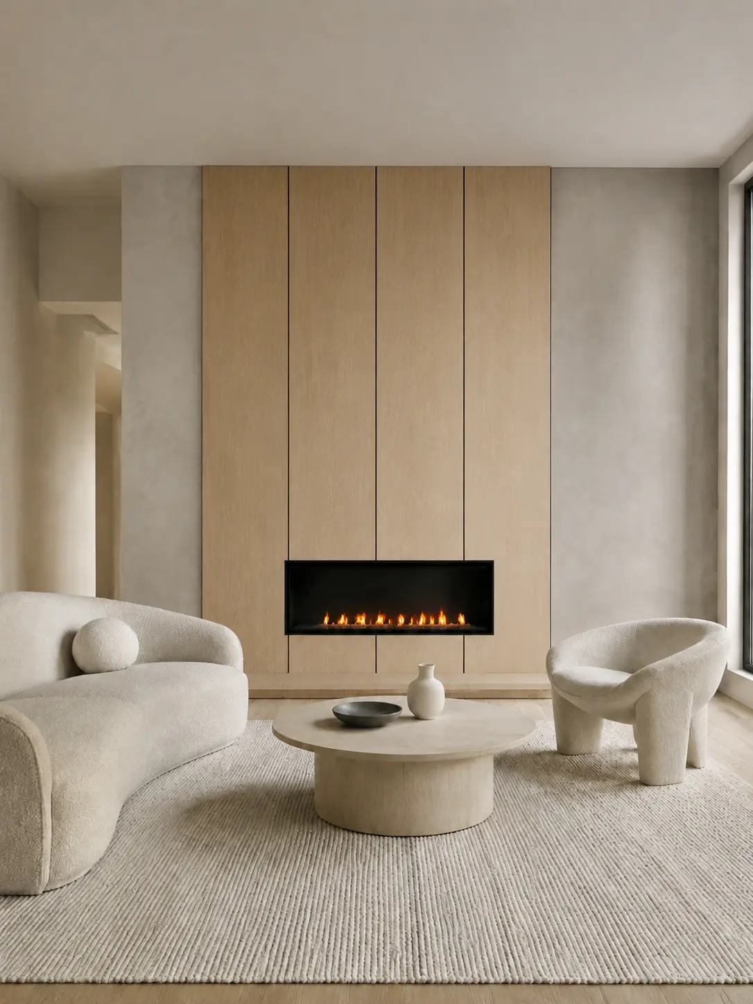Symmetrical Fireplace Wall — illustrative design
