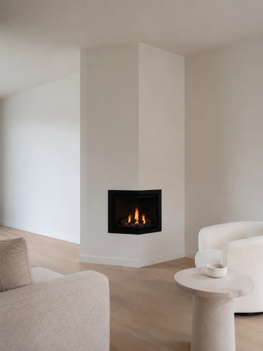 Corner Fireplace Return — before design concept