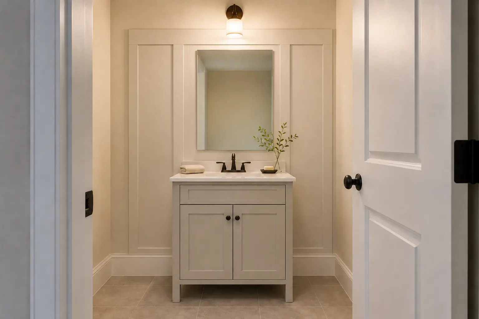 Powder Mirror Feature — illustrative design