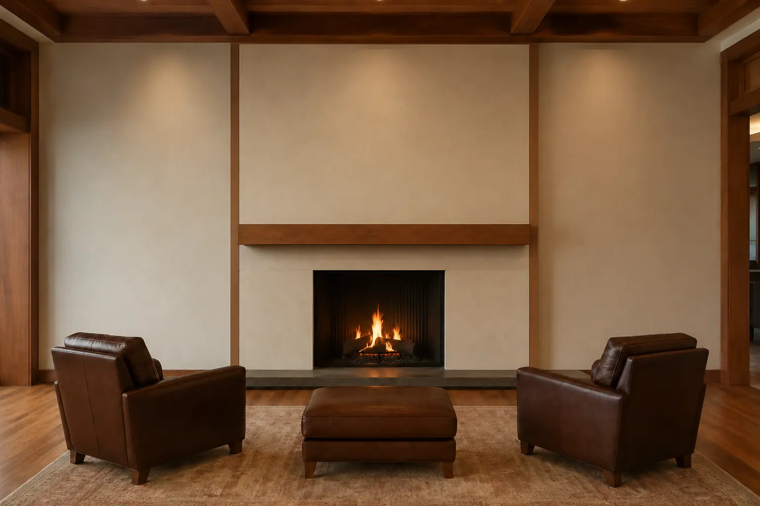 Symmetrical Fireplace Wall — illustrative design
