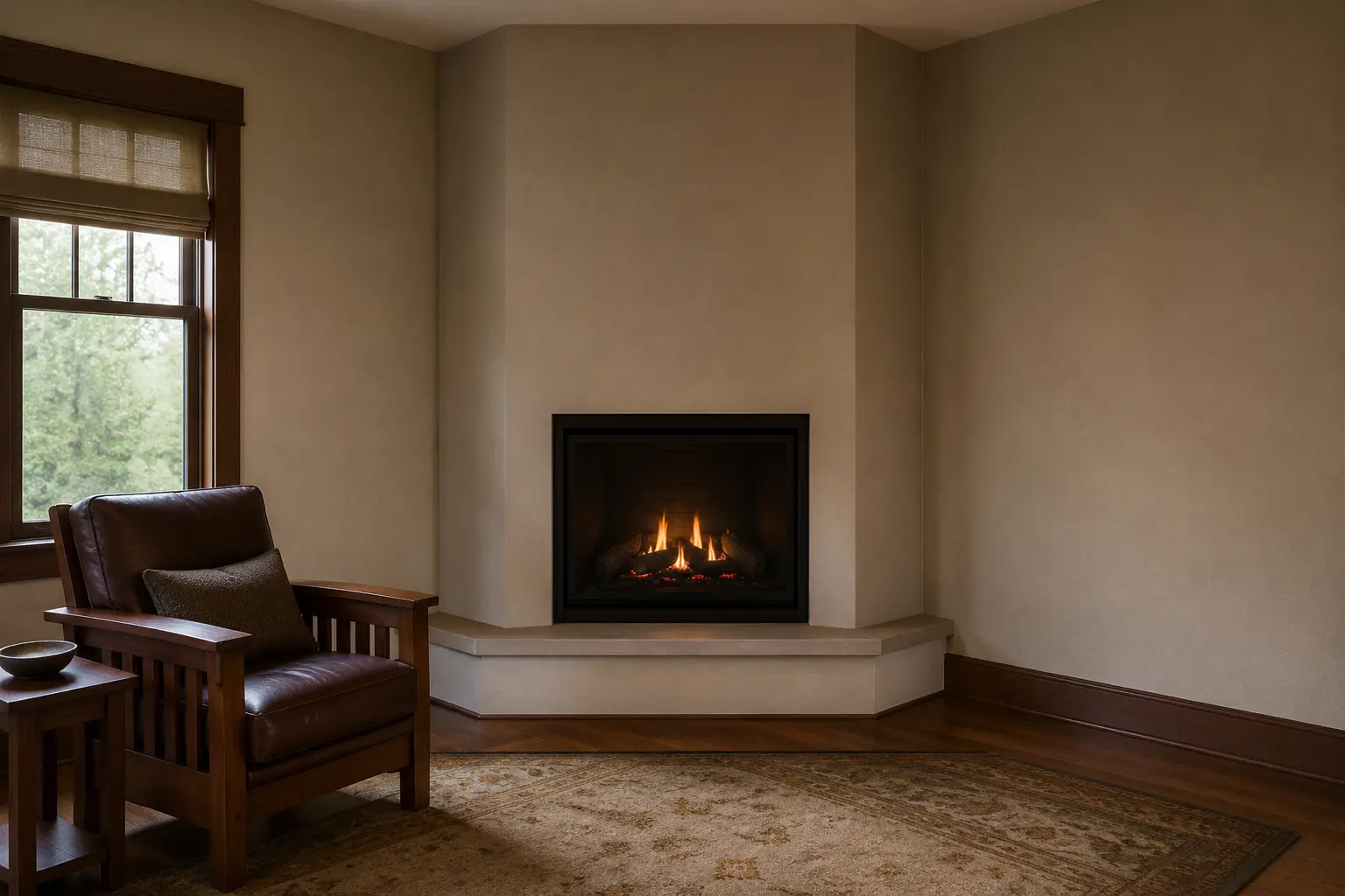 Corner Fireplace Return — before design concept