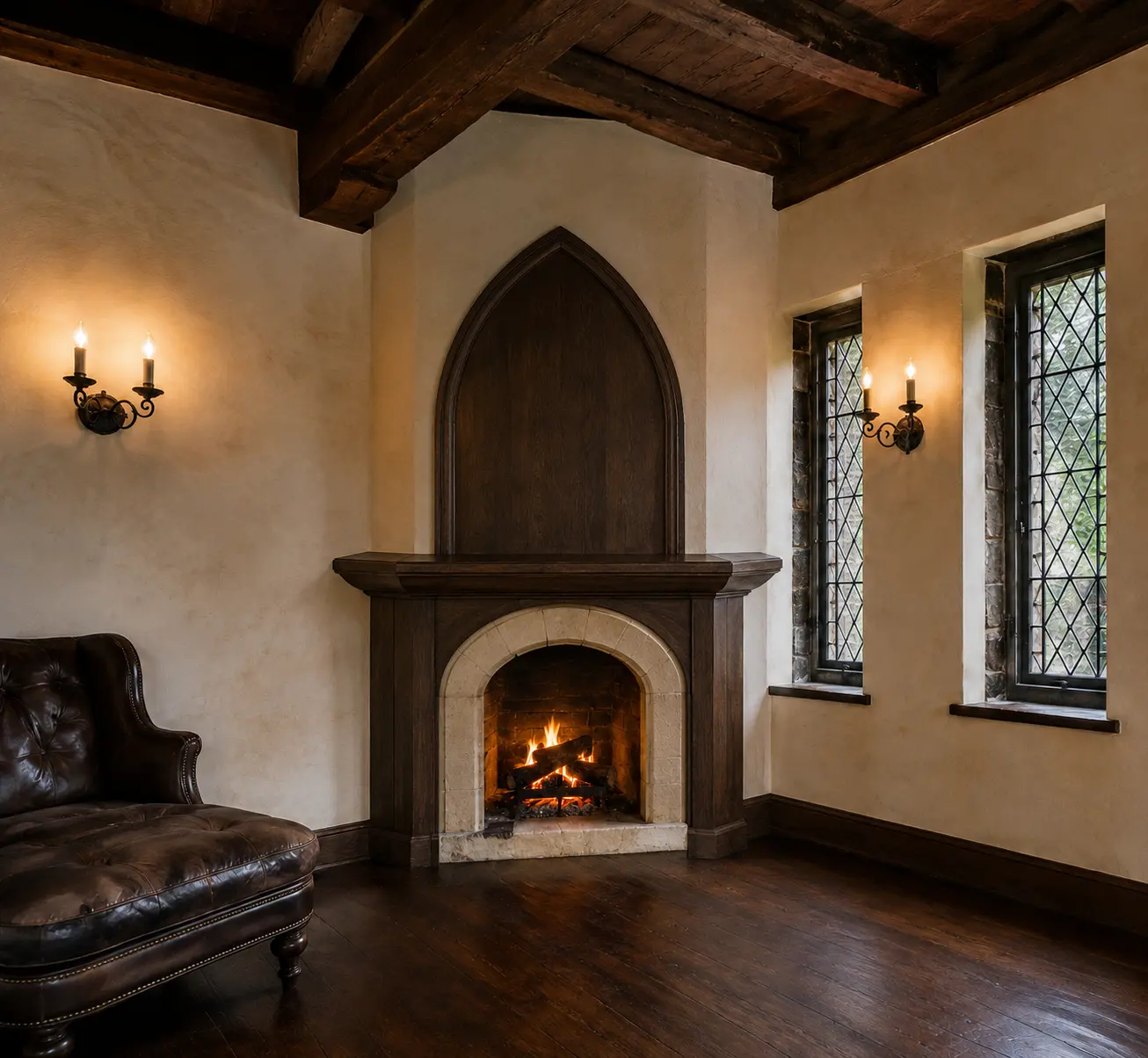 Corner Fireplace Return — illustrative design
