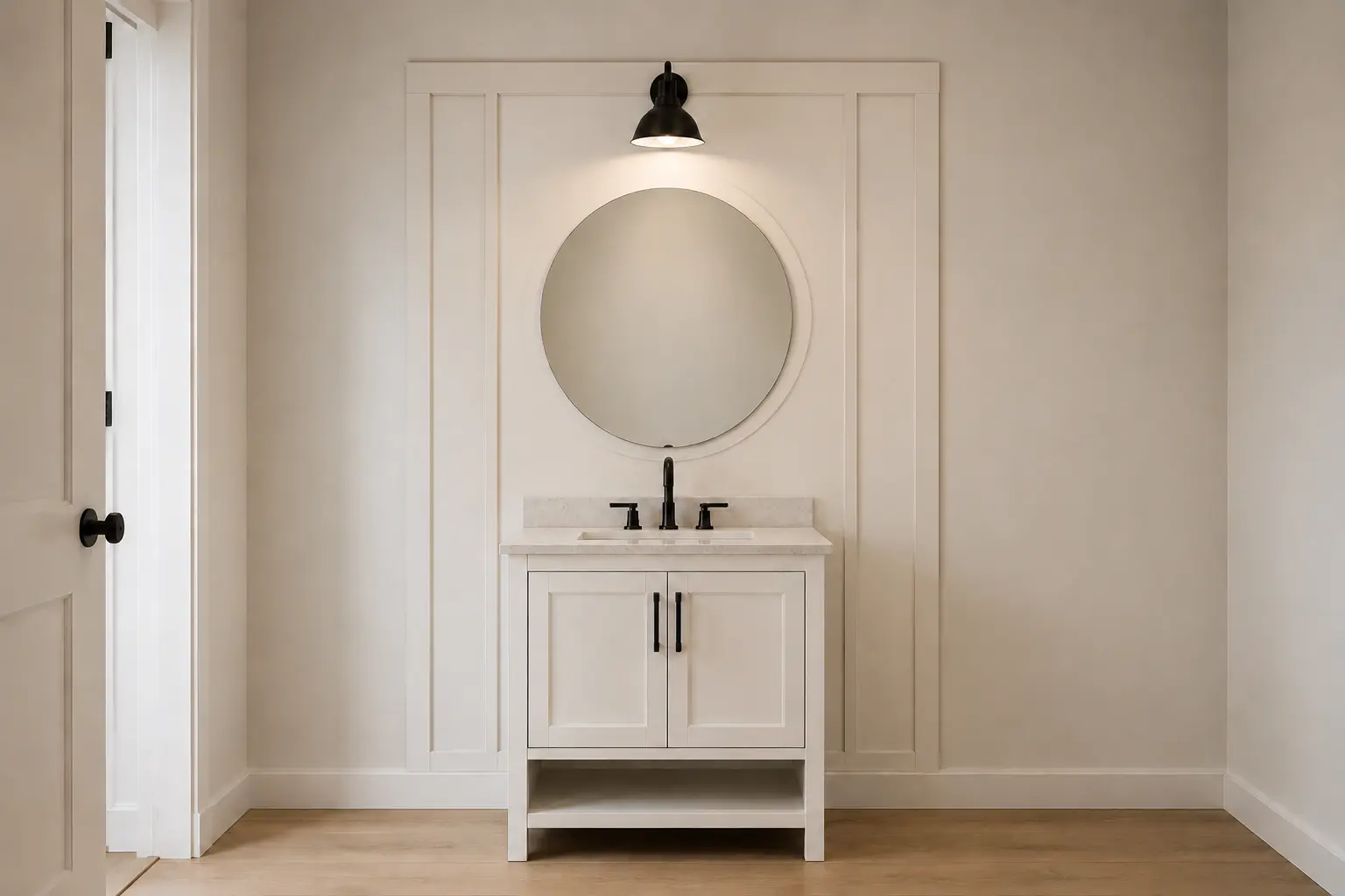 Powder Mirror Feature — illustrative design