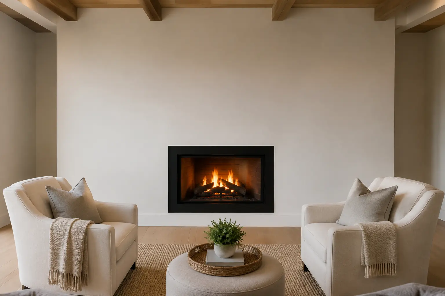 Symmetrical Fireplace Wall — before design concept