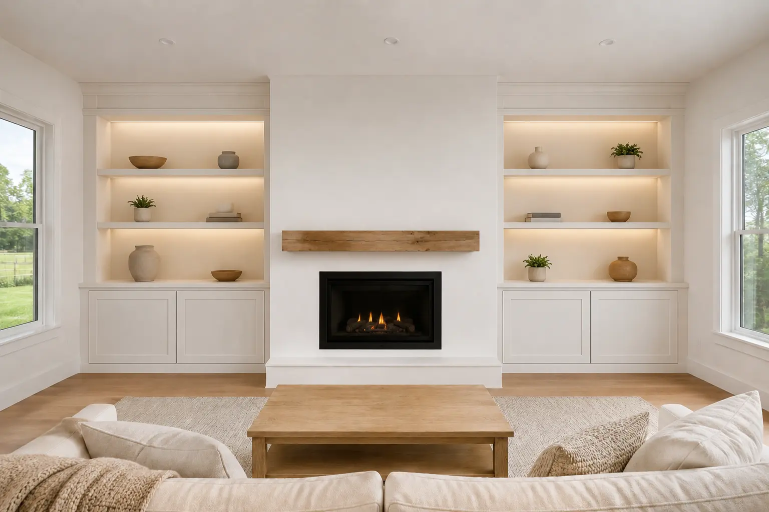 Full Built-in Library Wall — illustrative design