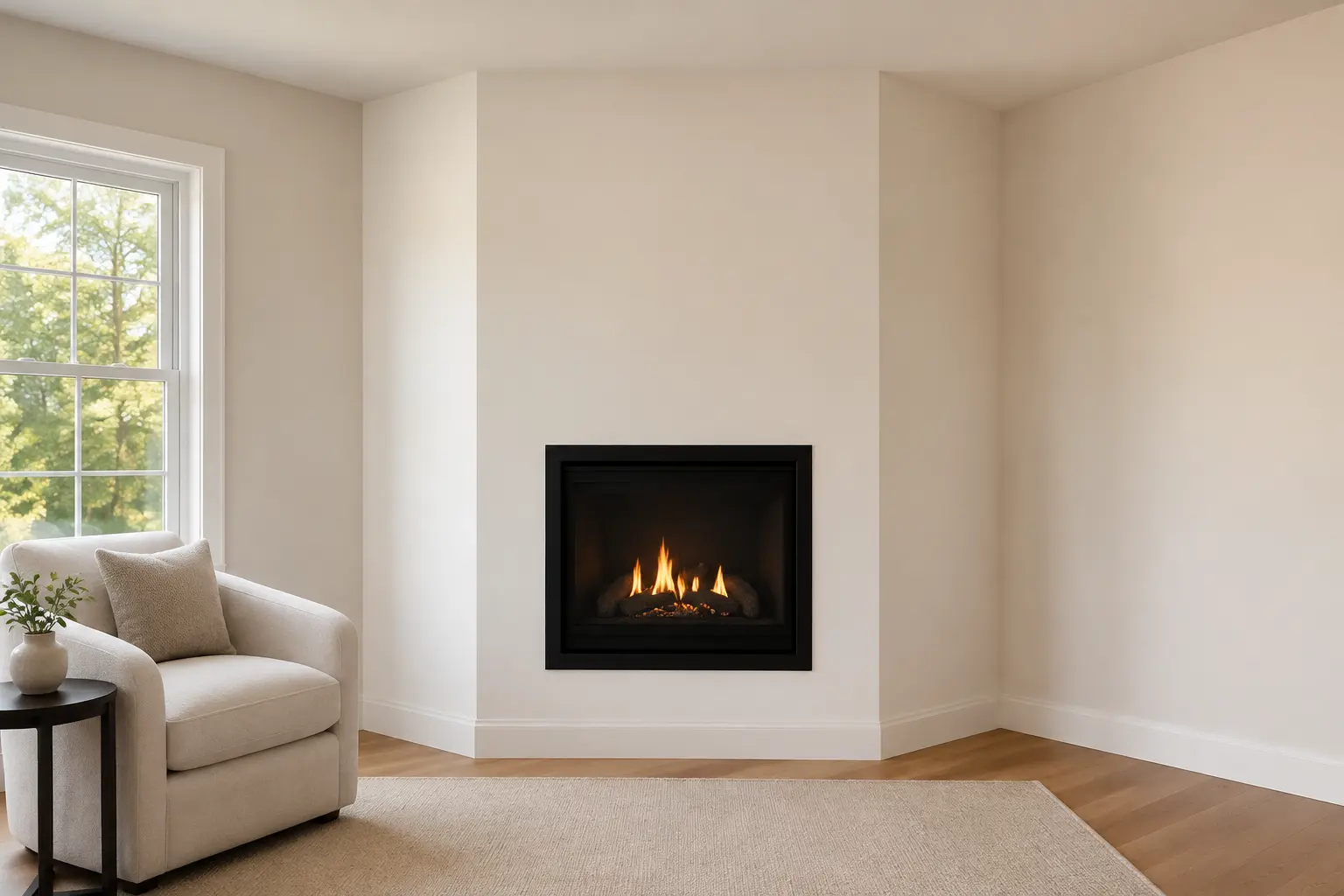 Corner Fireplace Return — before design concept