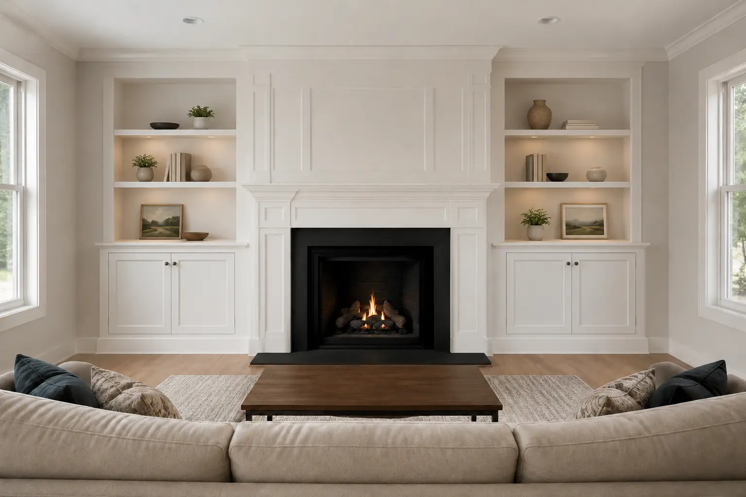 Full Built-in Library Wall — illustrative design