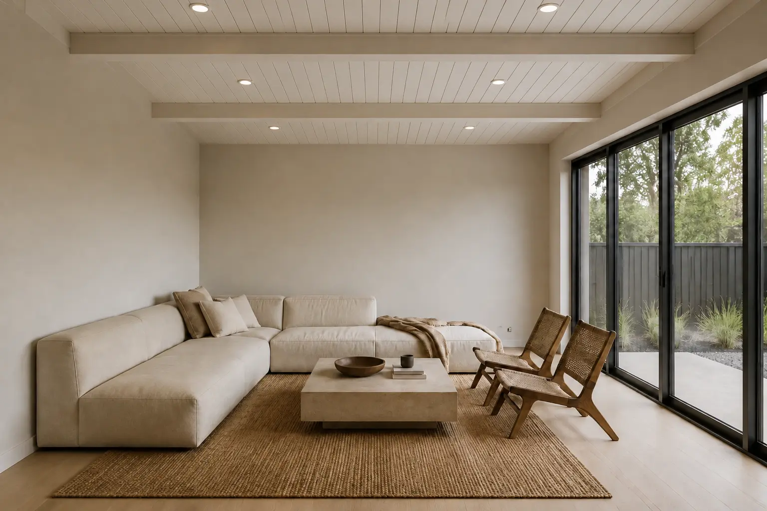 T&G Ceiling + Cross Beam — illustrative design
