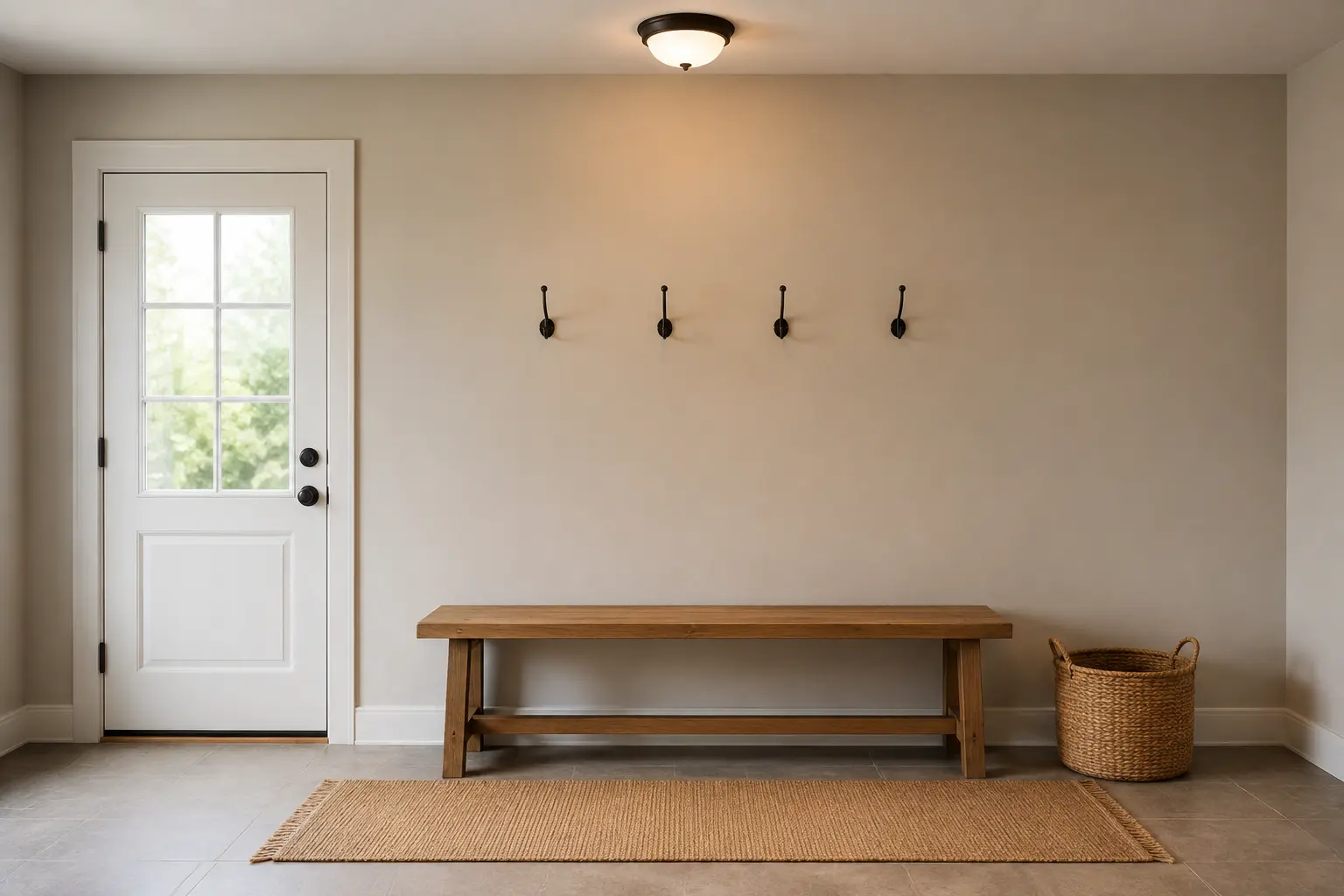 Mudroom Storage Wall — before design concept