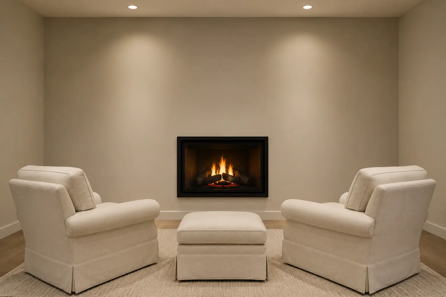 Symmetrical Fireplace Wall — before design concept