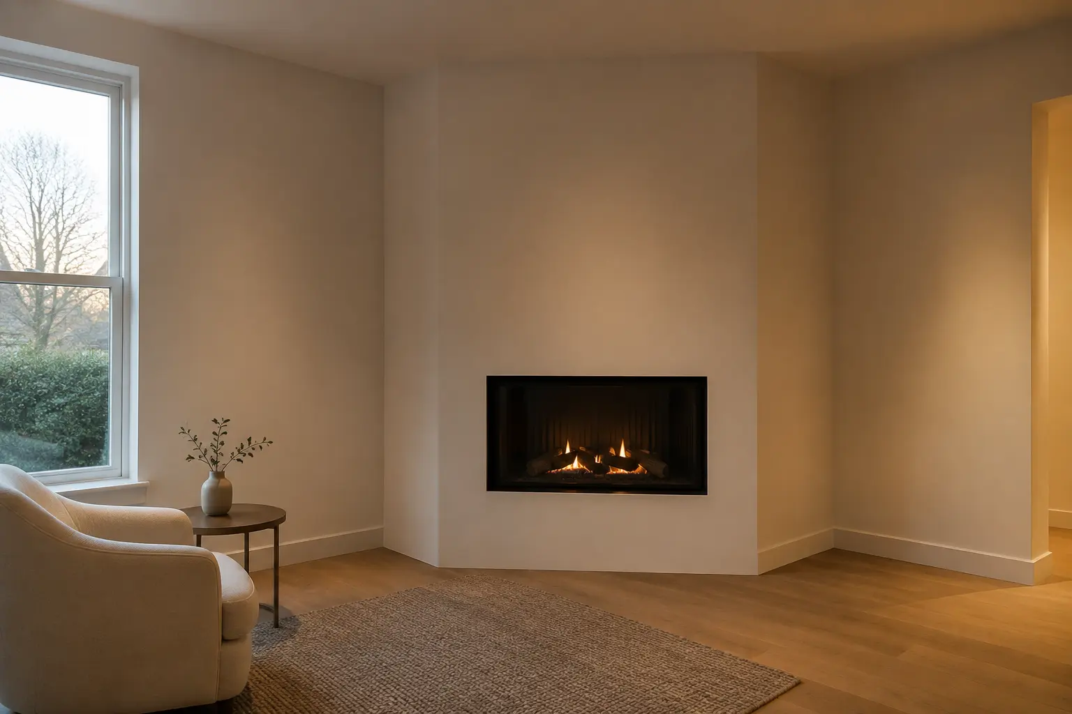Corner Fireplace Return — before design concept