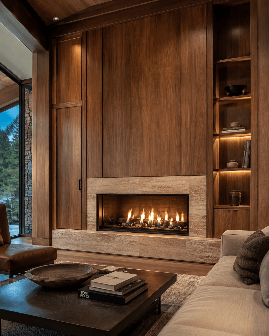 Boxed modern plaster surround — illustrative design