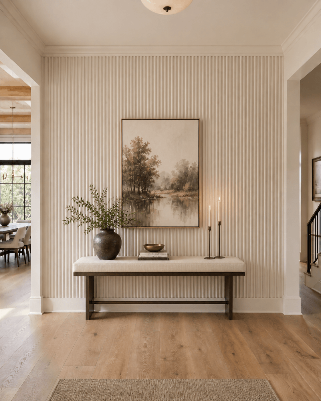 Reeded painted wall — illustrative design