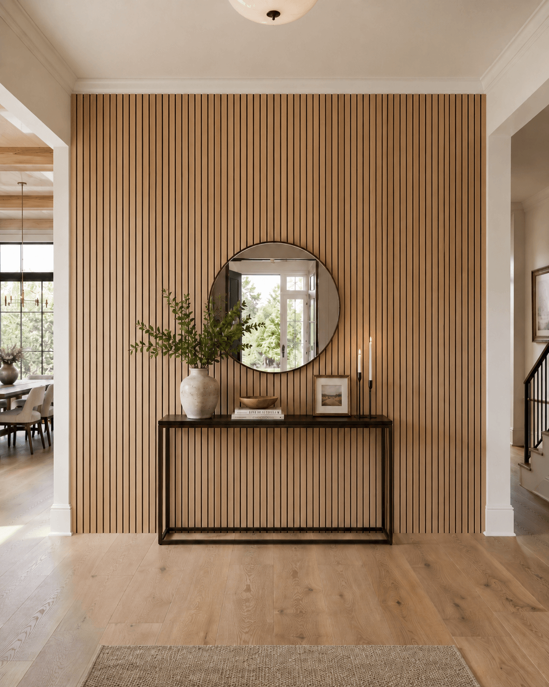 Modern vertical slat feature — illustrative design