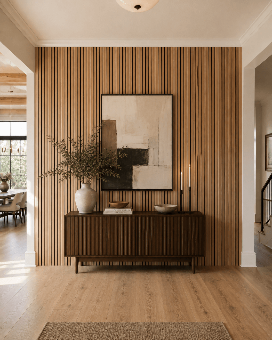 Modern vertical slat feature — illustrative design