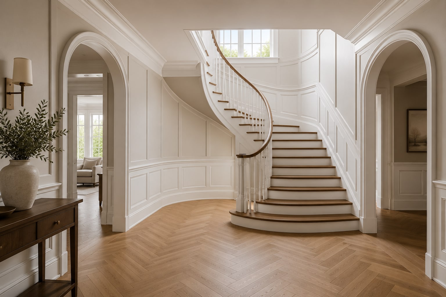 Wainscot & stair hall