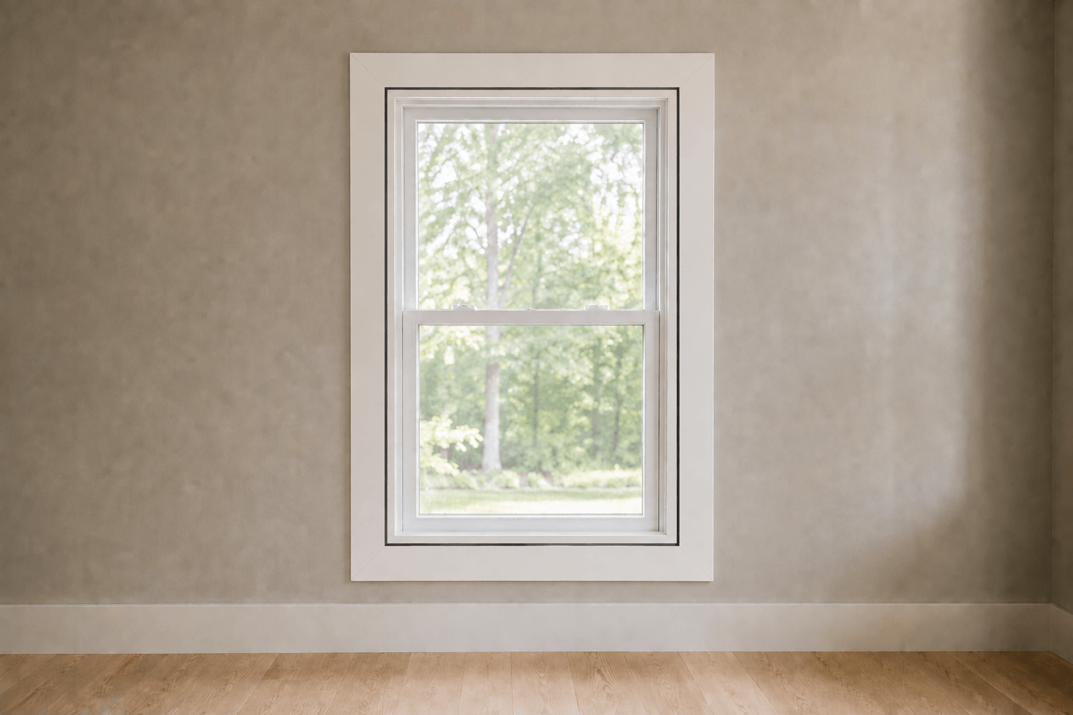Slim shadow-reveal casing — illustrative design