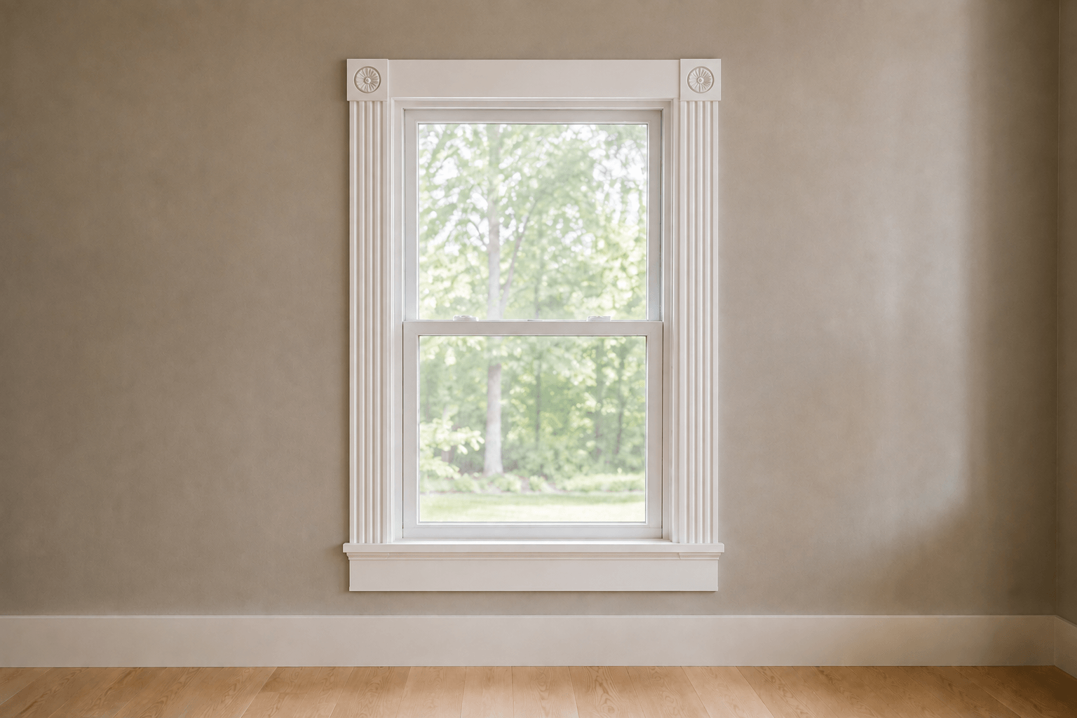 Fluted pilaster with rosettes