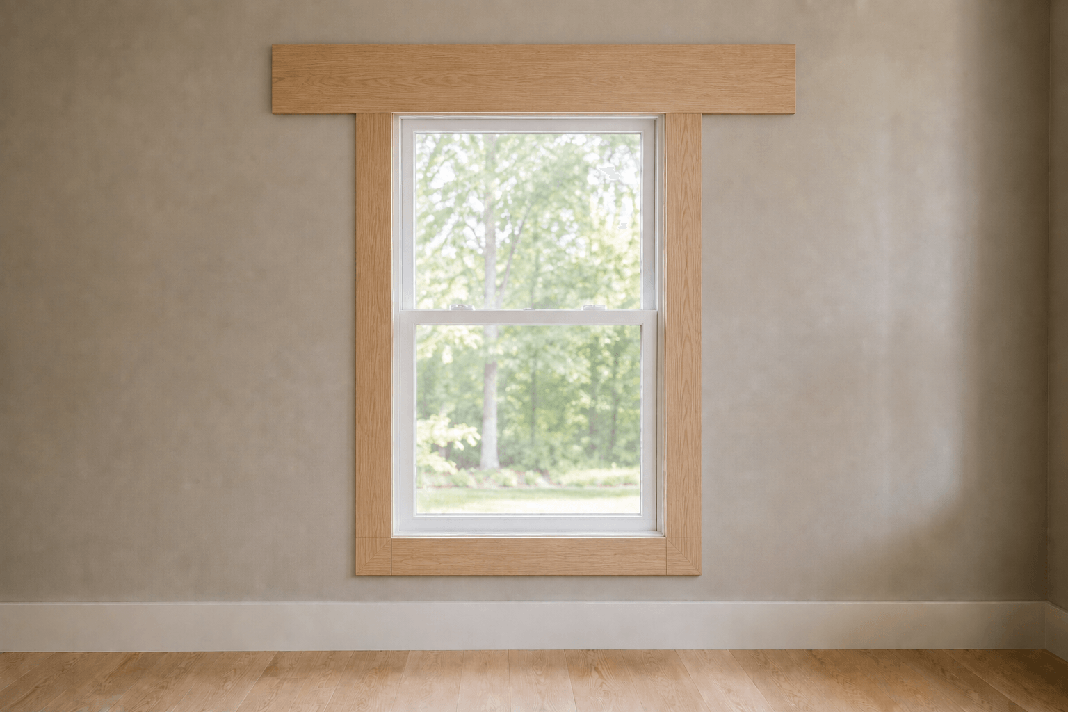 Prairie-style horizontal head window casing