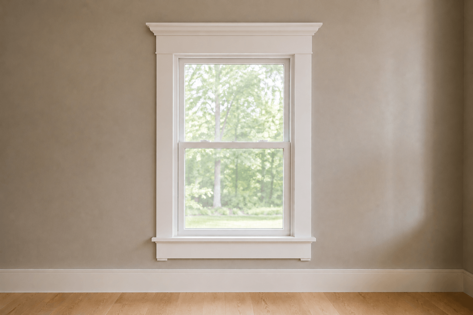 Traditional rosette window casing — illustrative design