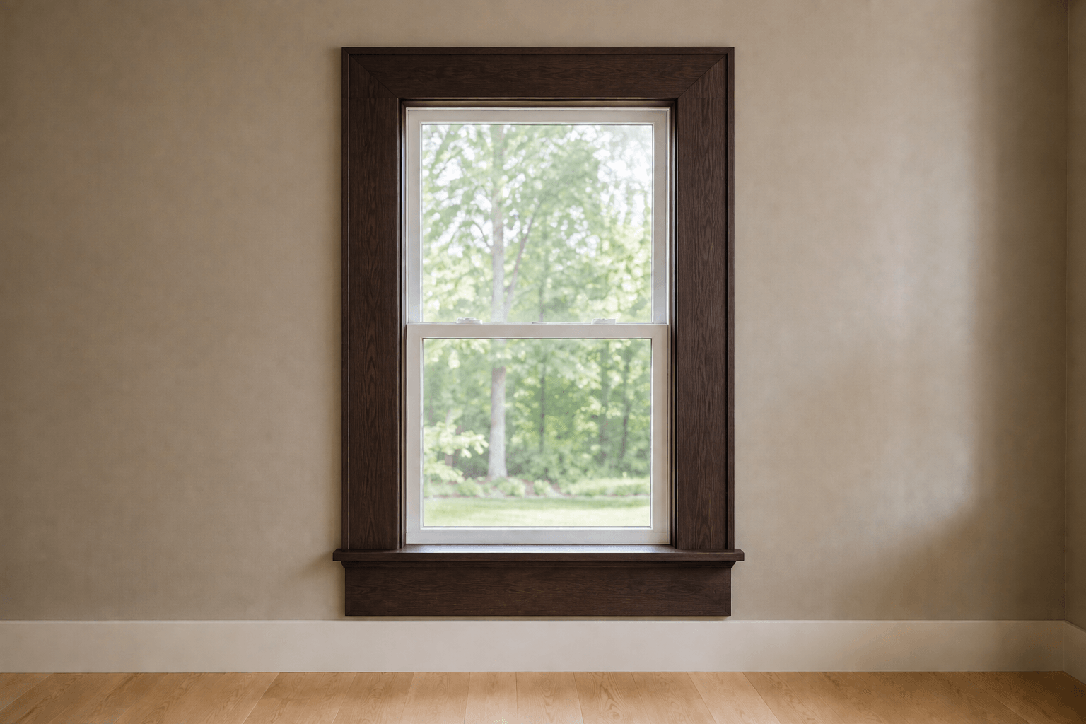 Tudor dark-oak surround window casing