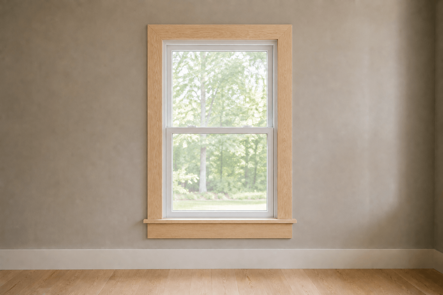 White-oak wrapped window