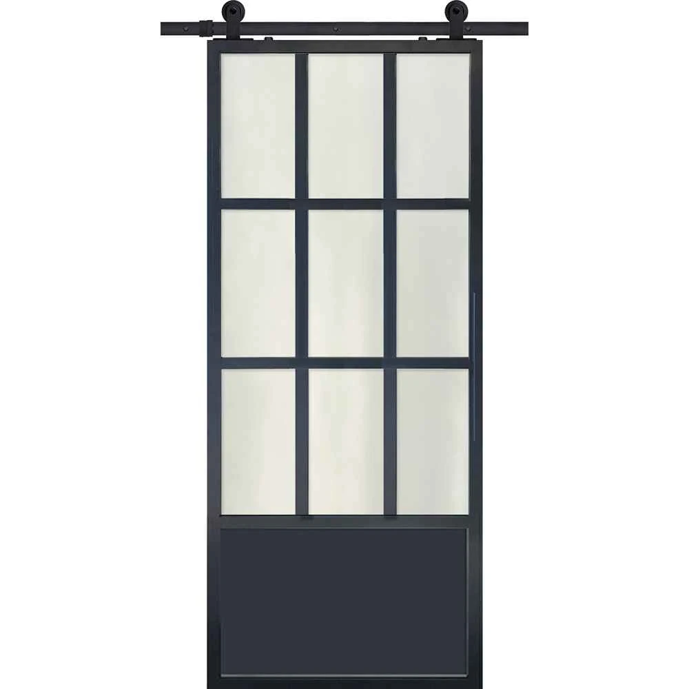 BarnCraft | 9 Lite Contemporary Metal Door | 7' Tall - BD3070LT9