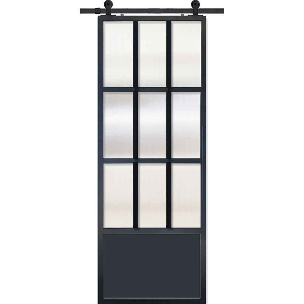 BarnCraft | 9 Lite Contemporary Metal Door | 8' Tall - BD3080LT9