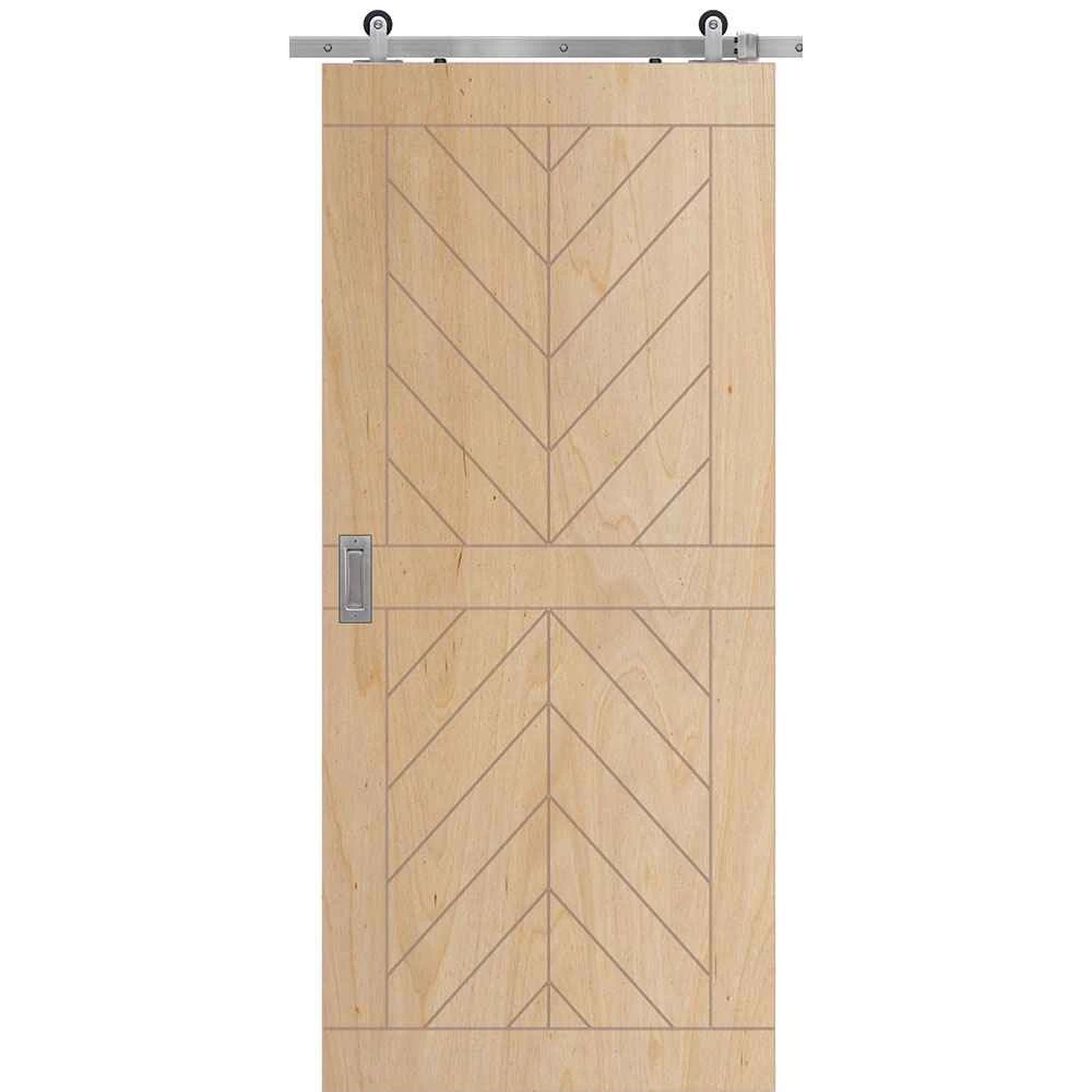 BarnCraft | 2 Panel Chevron Contemporary Birch Door | - BDMCV2P2668