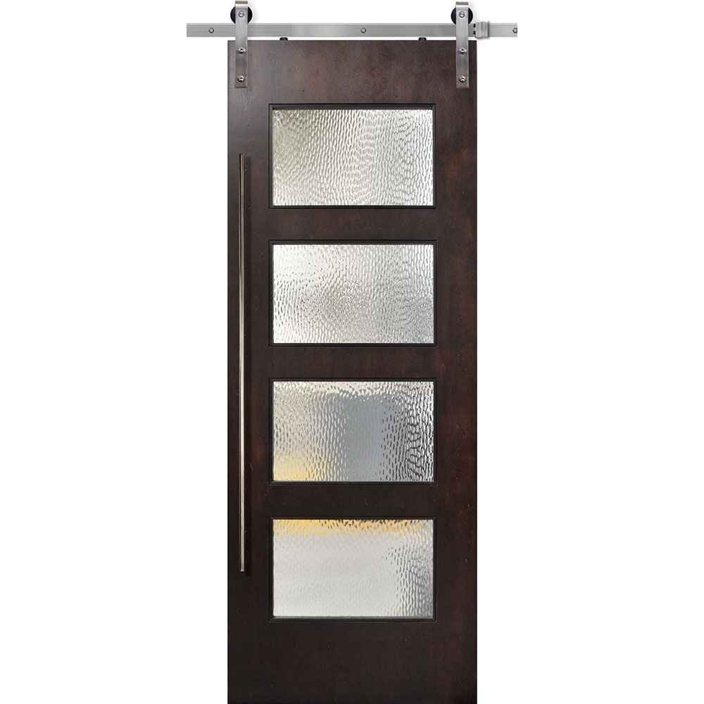 BarnCraft | 4-Lite Santa Monica Contemporary Birch Door | - BDMSM2680