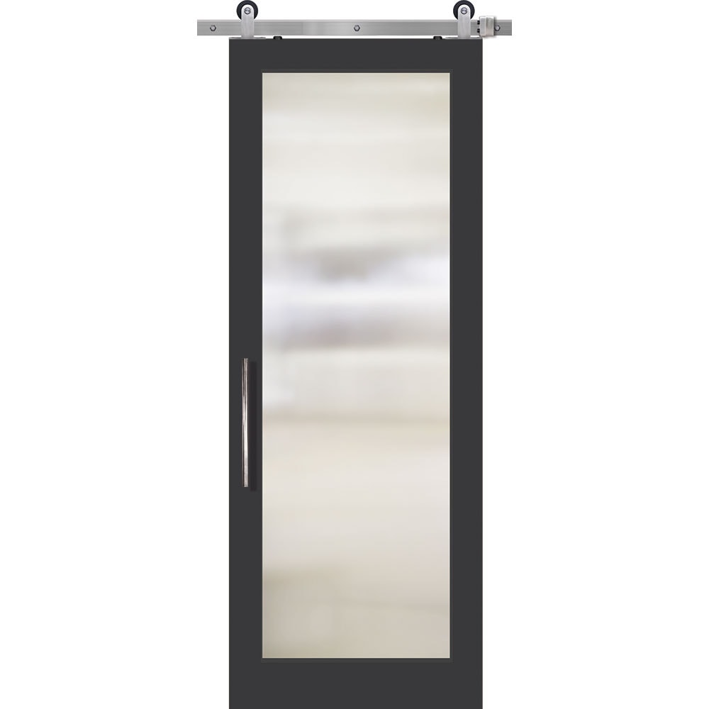 BarnCraft | 1 Lite Full Lite MDF & Glass Sliding Door | - BDMDF2868F1LT