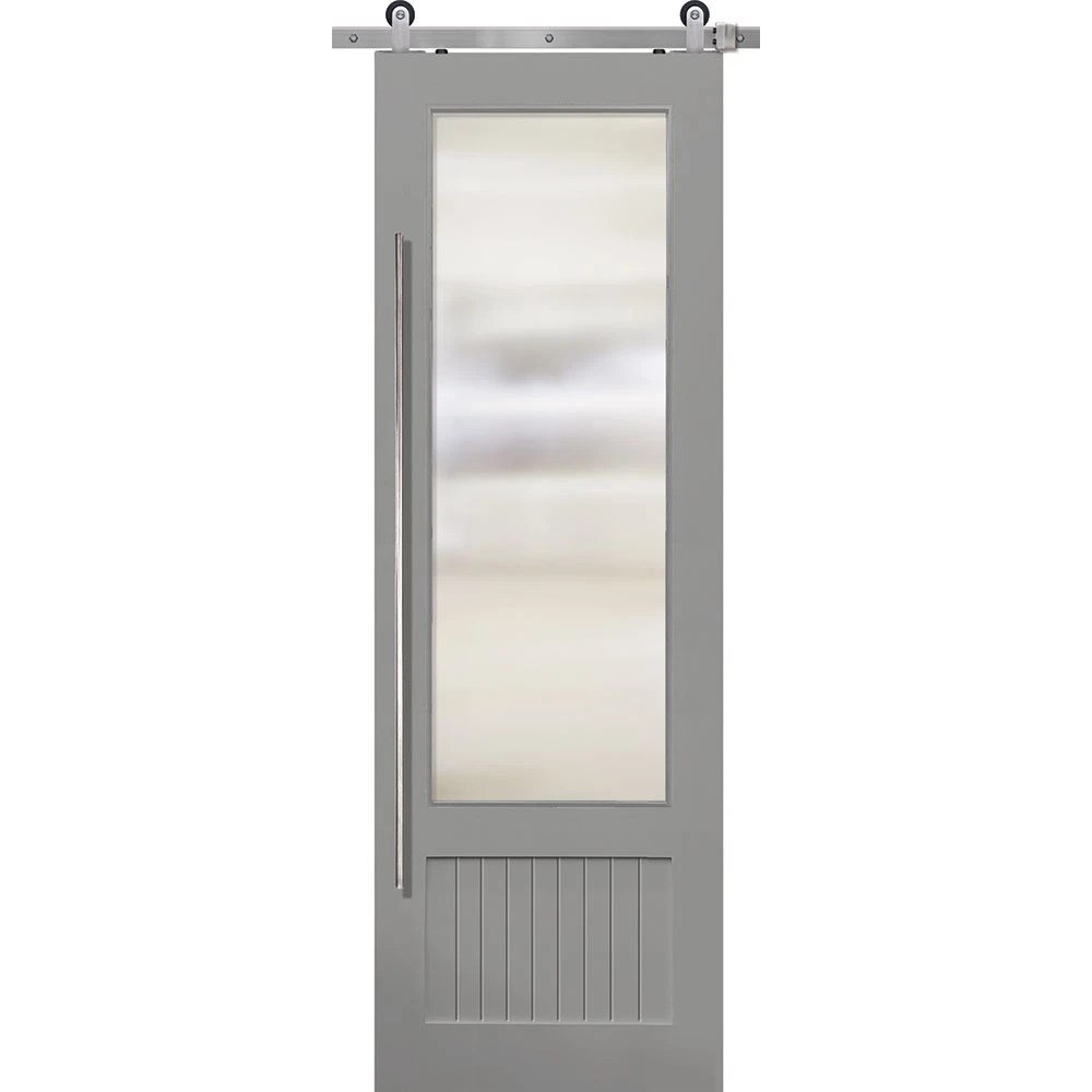 BarnCraft | 1 Lite 1 Panel MDF & Glass Sliding Door | - BDMDF2868-34