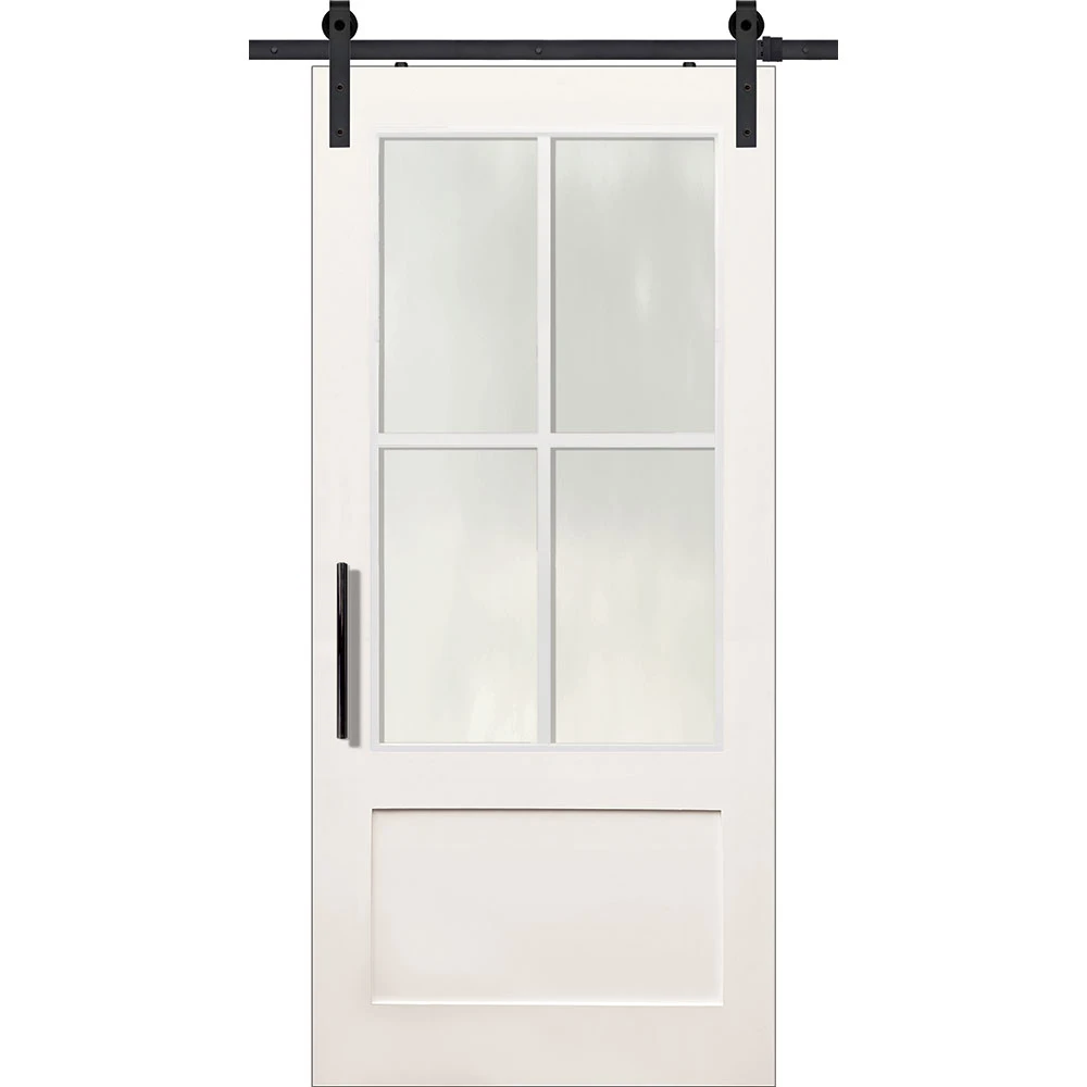 BarnCraft | 4 Lite 1 Panel MDF & Glass Sliding Door | - BDMDF2868F4LT1P