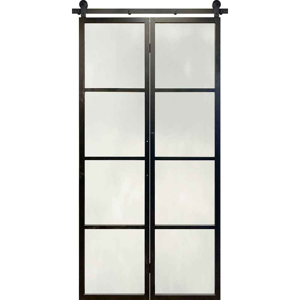 BarnCraft | 4 Lite Contemporary Metal Bifold Pair | 7' Tall - BD1670LT4