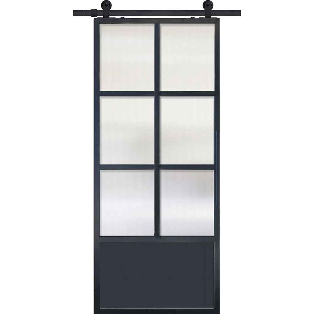 BarnCraft | 6 Lite / 1 Panel Contemporary Metal Door | 7' Tall - BD3070LT6