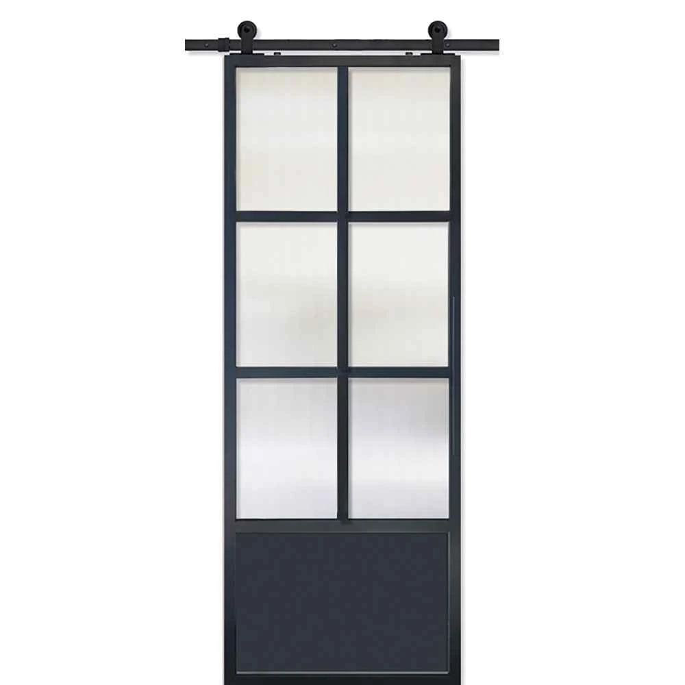 BarnCraft | 6 Lite / 1 Panel Contemporary Metal Door | 8' Tall - BD3080LT6